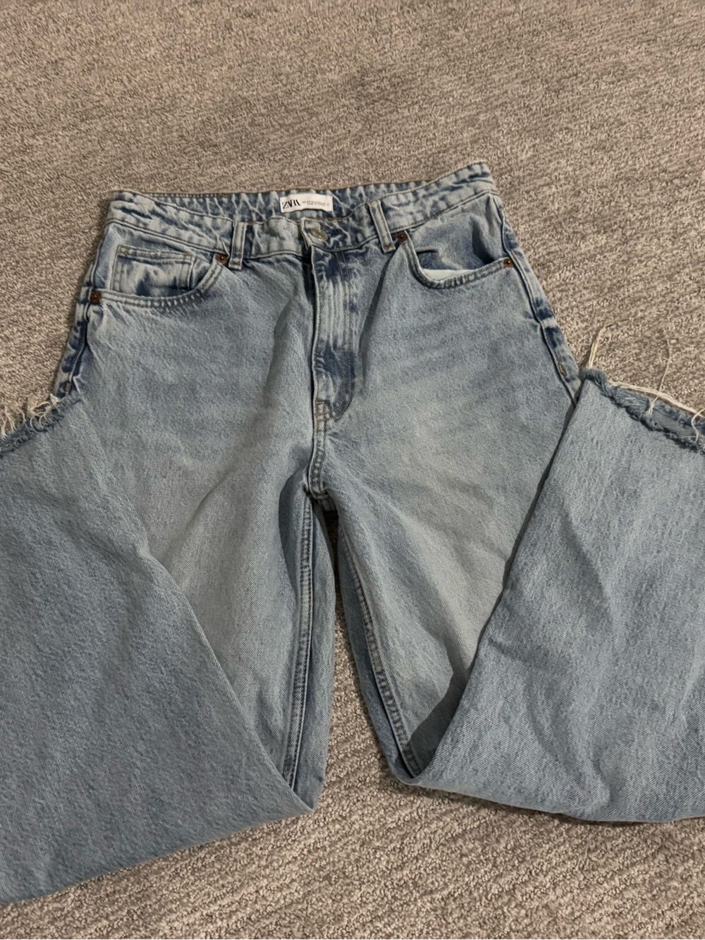 Zara Light Blue Straight Leg Jeans